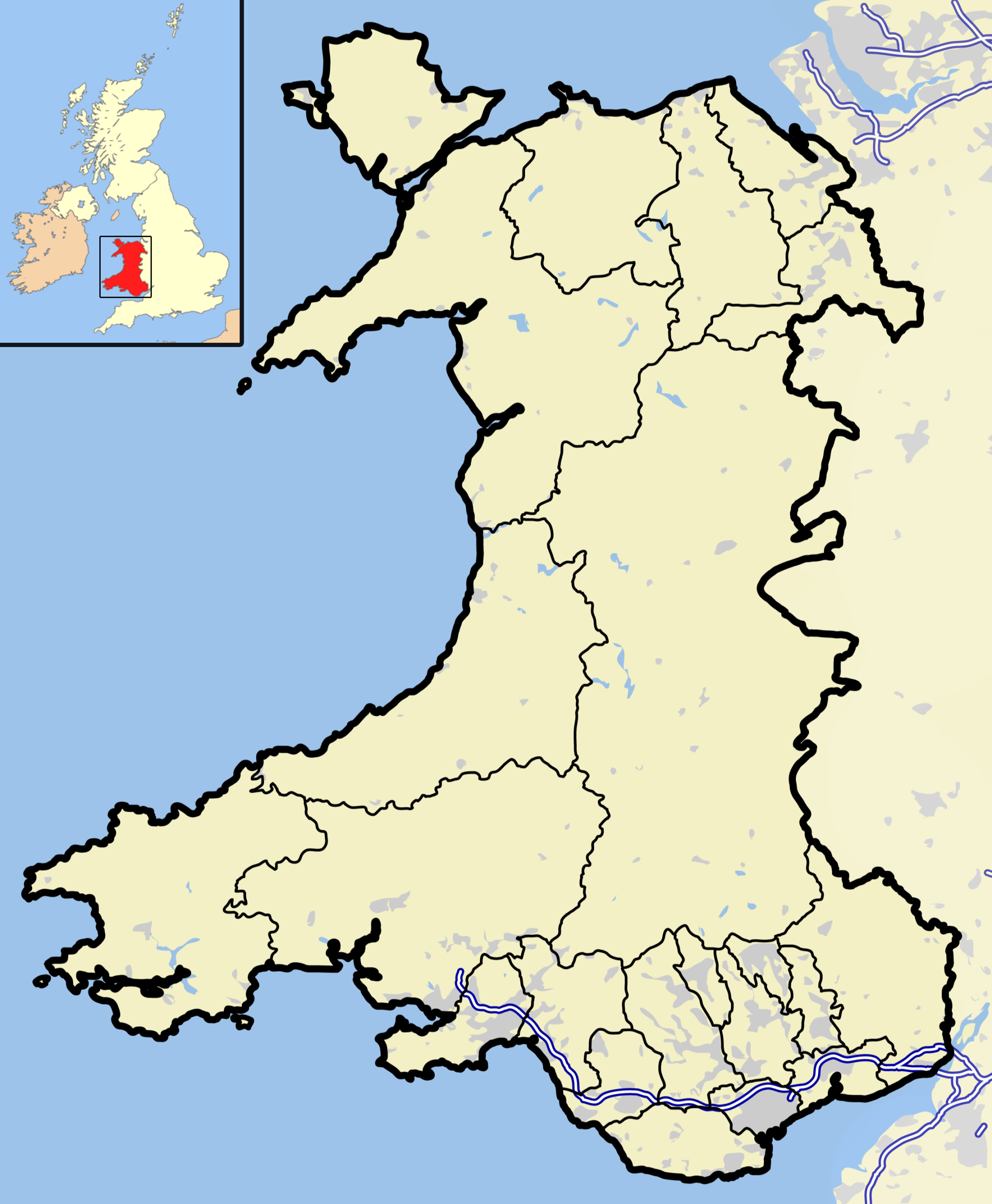 File:Wales outline map with UK