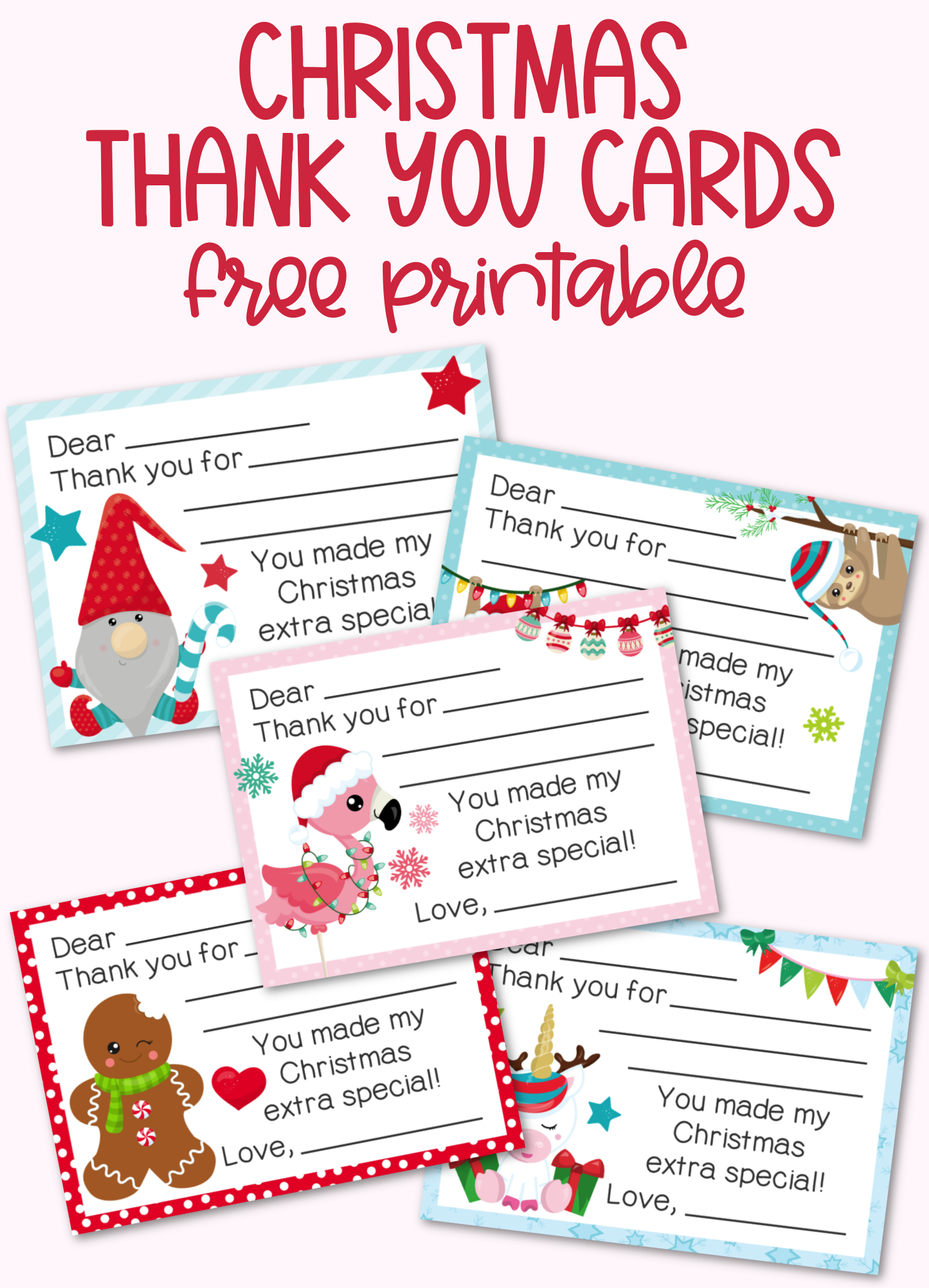 Fill-in-the-Blank Christmas Thank You Cards Free Printable Fill-in-the-Blank Christmas Thank You Cards Free Printable