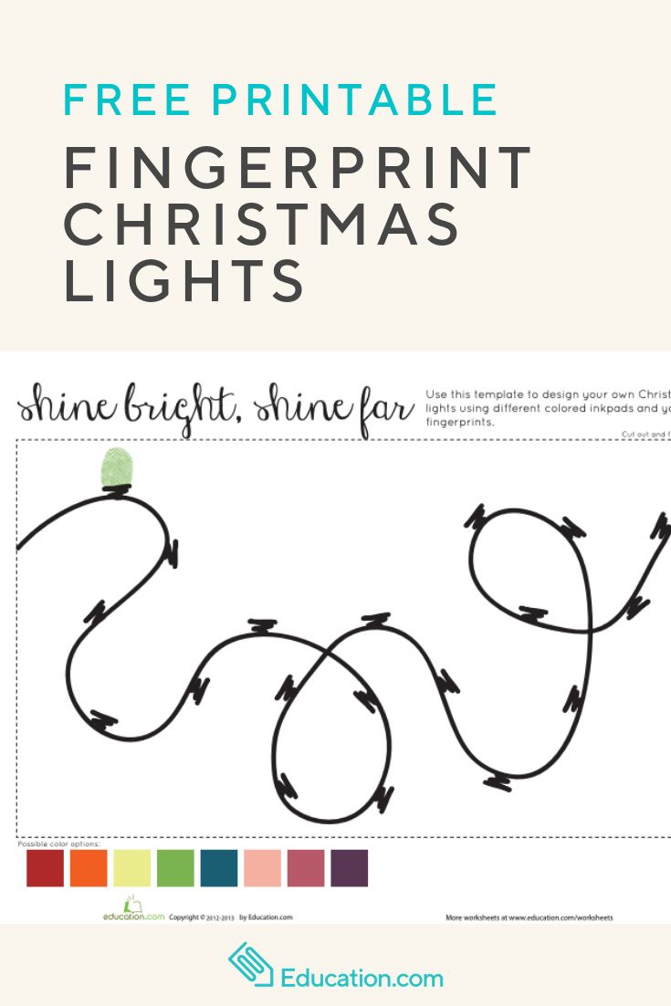 Fingerprint Christmas Lights Worksheet Education Fingerprint Christmas Lights Worksheet Education