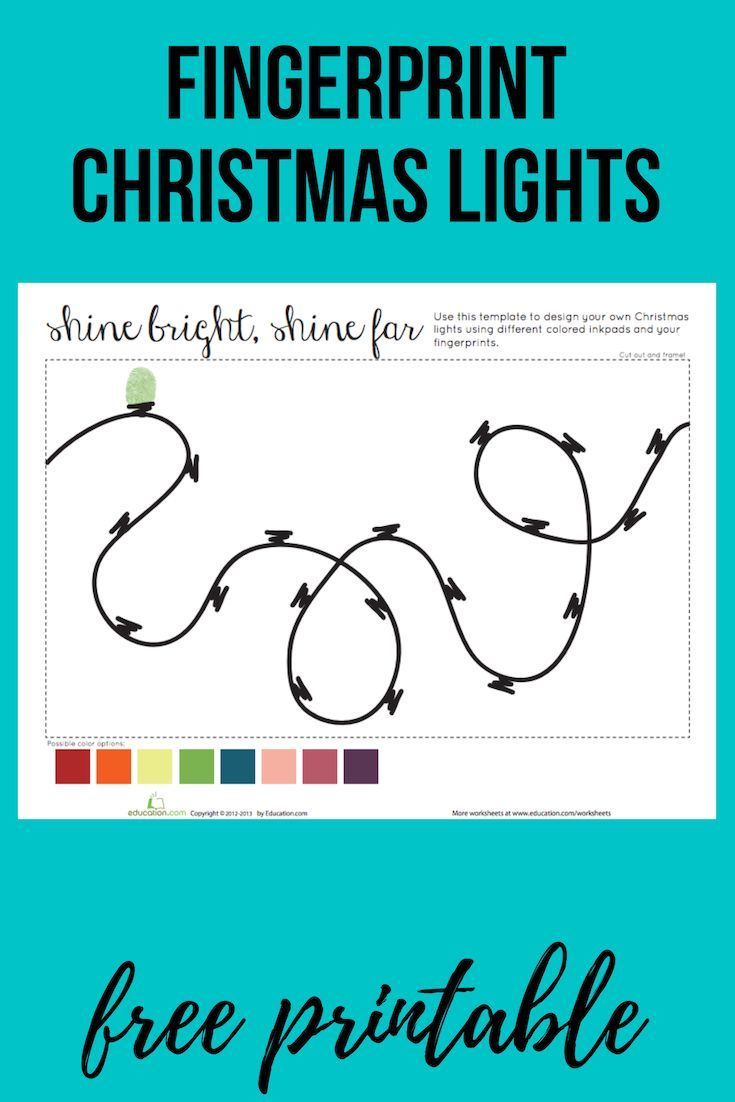 Fingerprint Christmas Lights Worksheet Education Fingerprint Christmas Lights Worksheet Education
