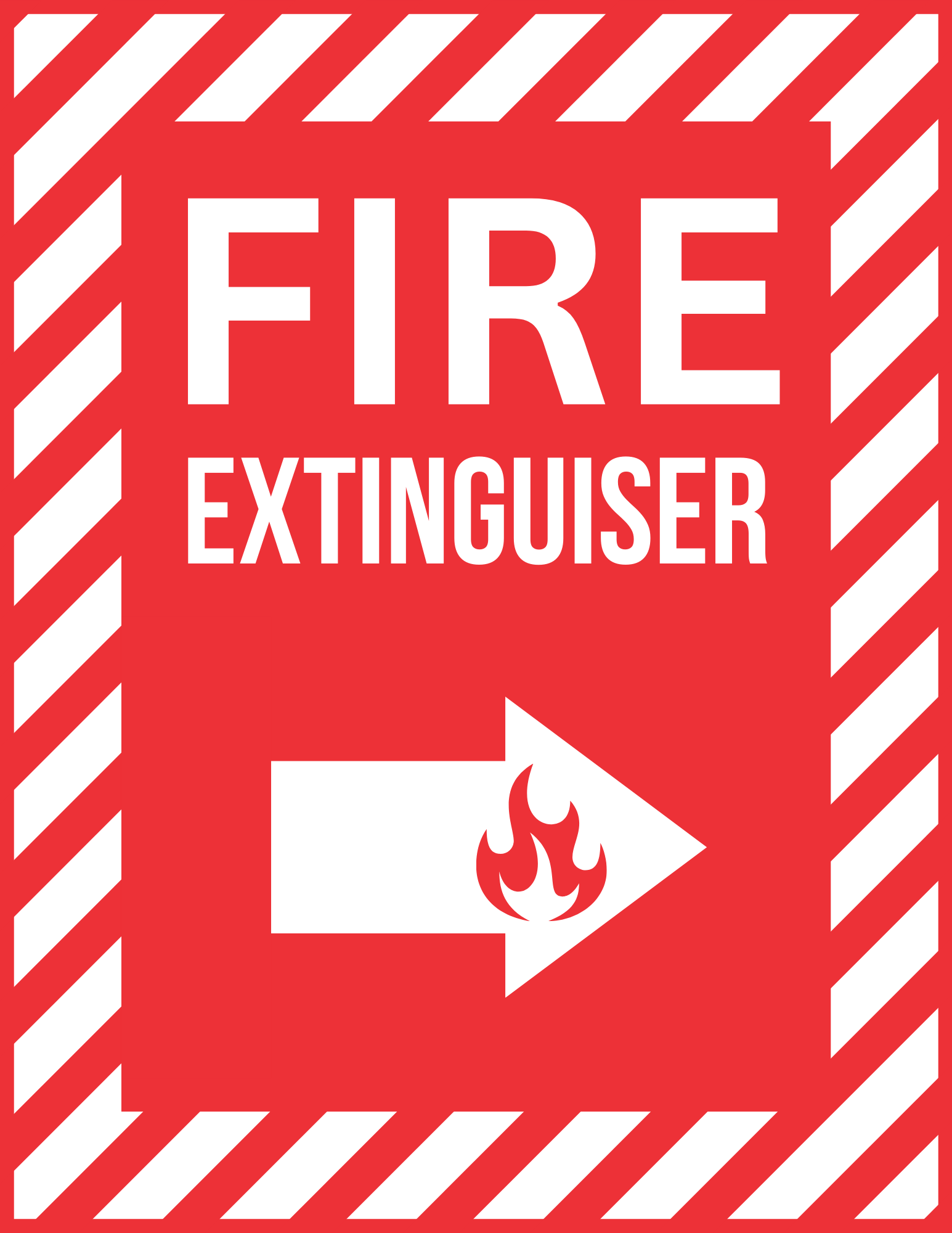 Fire Extinguisher Right Arrow Sign: Printable Templates (Free PDF