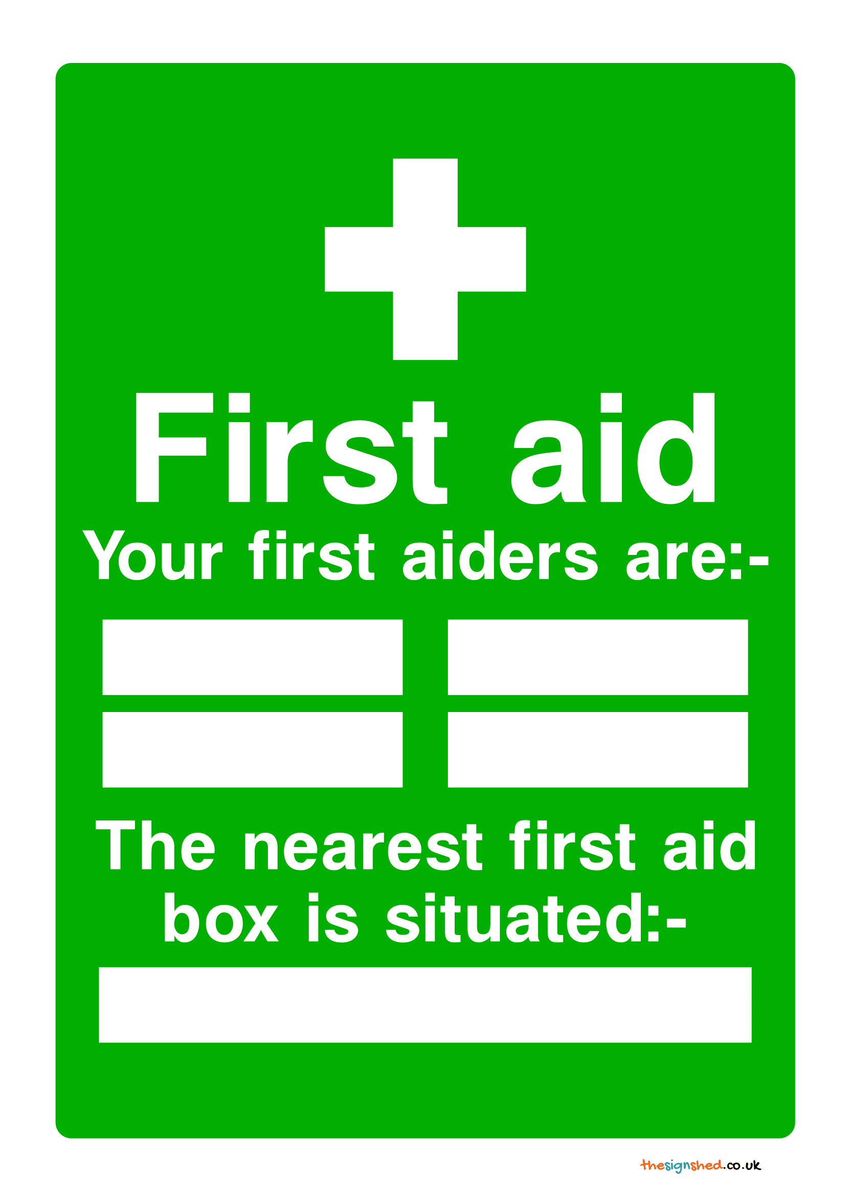 First Aid Box Signs  Poster Template