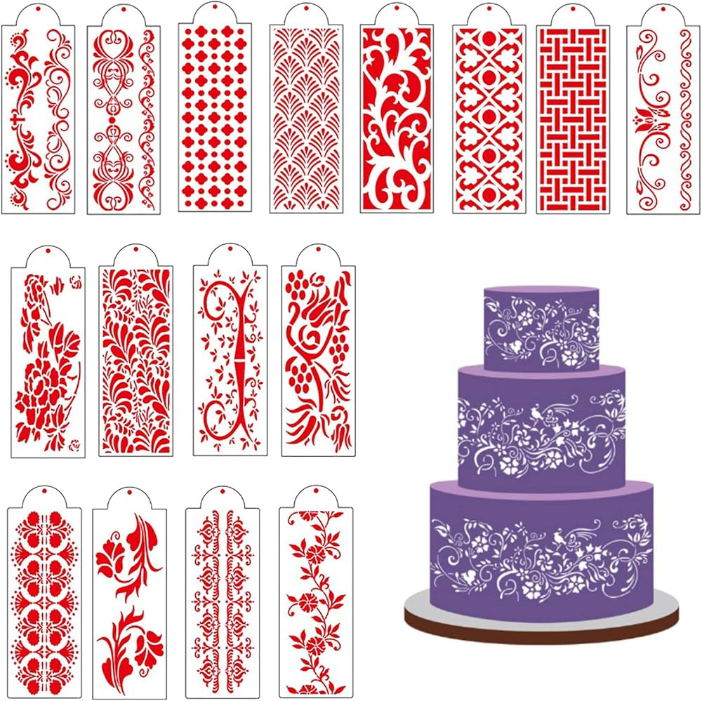 Floral Cake Lace Templates - Hollow Lace Cookie Fondant Dessert Floral Cake Lace Templates - Hollow Lace Cookie Fondant Dessert