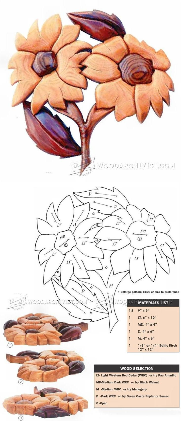 Flowers - Intarsia Projects, Tips and Techniques WoodArchivist Flowers - Intarsia Projects, Tips and Techniques WoodArchivist