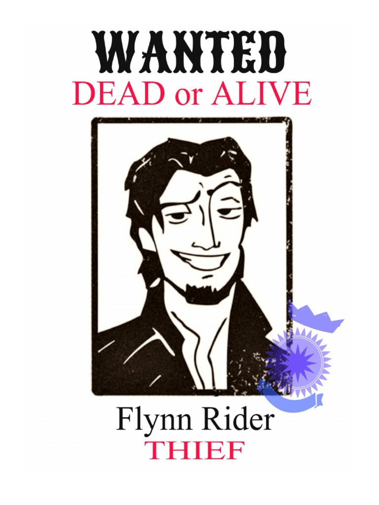Flynn Rider Wanted Poster Printable PDF  PDF