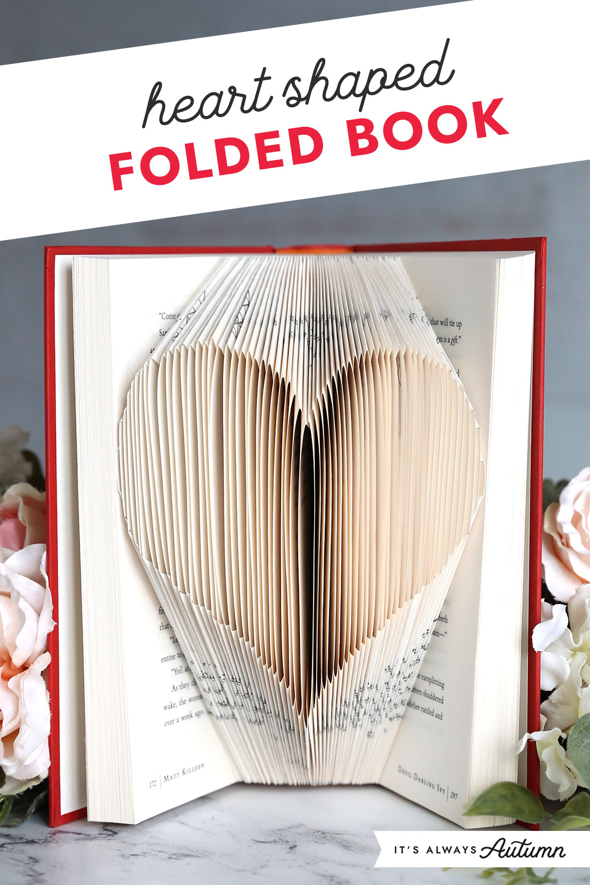 Folded Book Heart Printable Pattern - It