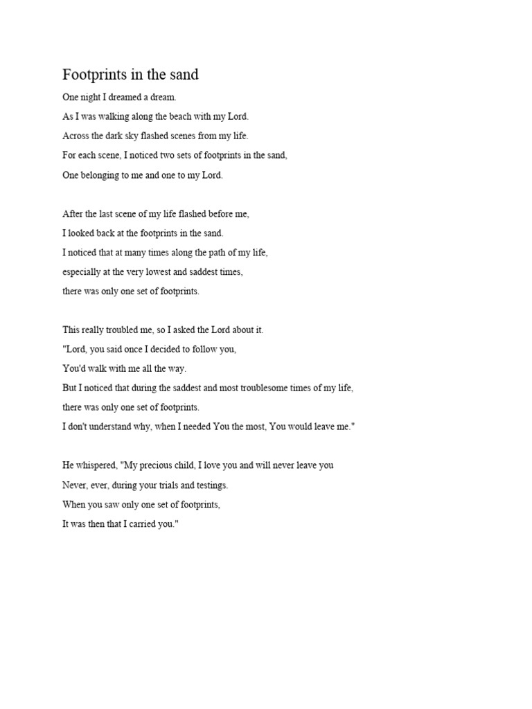 Footprints in The Sand  PDF  Art