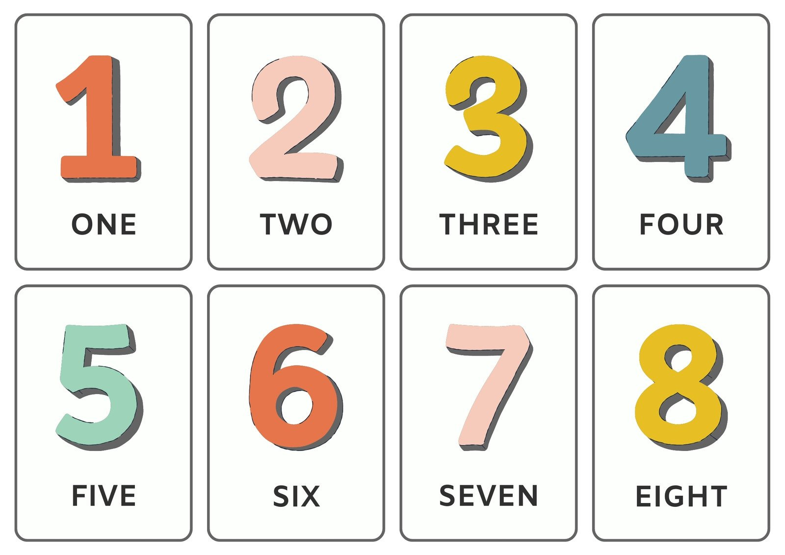 Free and customizable numbers templates