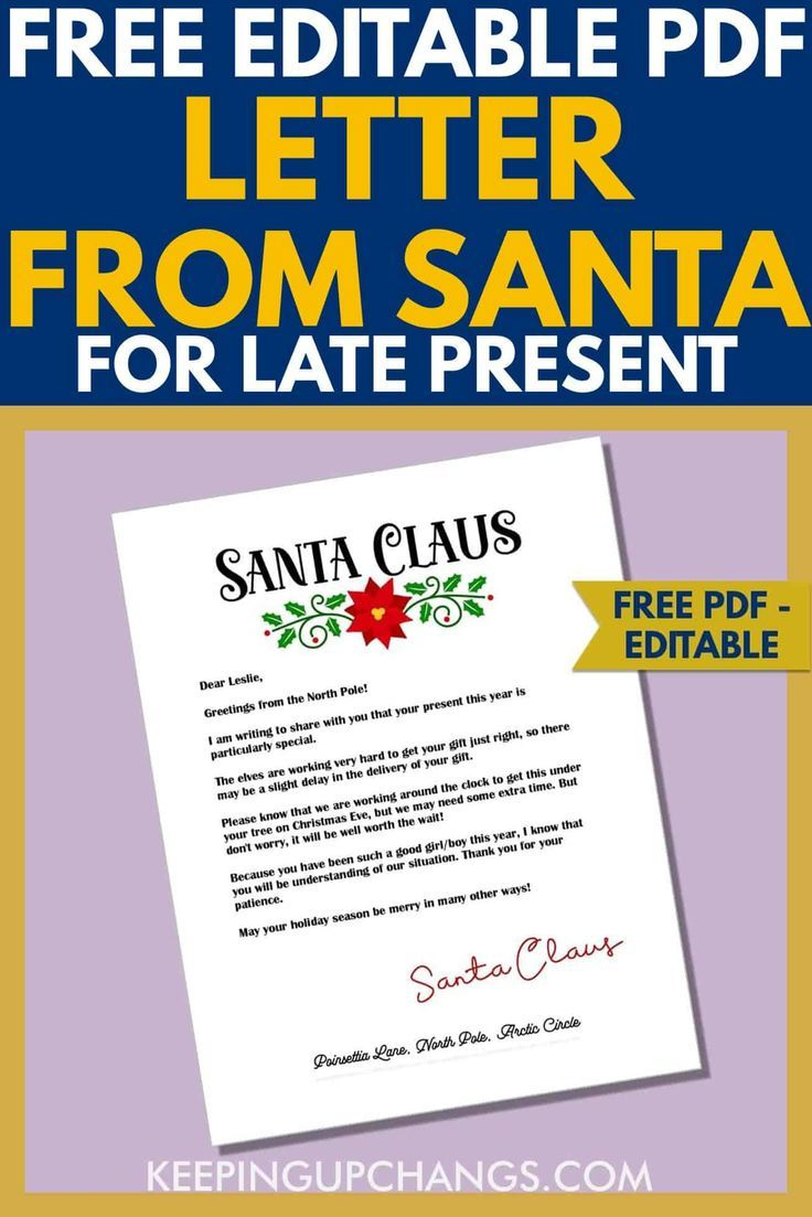 Free Apology Letter from Santa for Late Gift, Present Printable in Free Apology Letter from Santa for Late Gift, Present Printable in