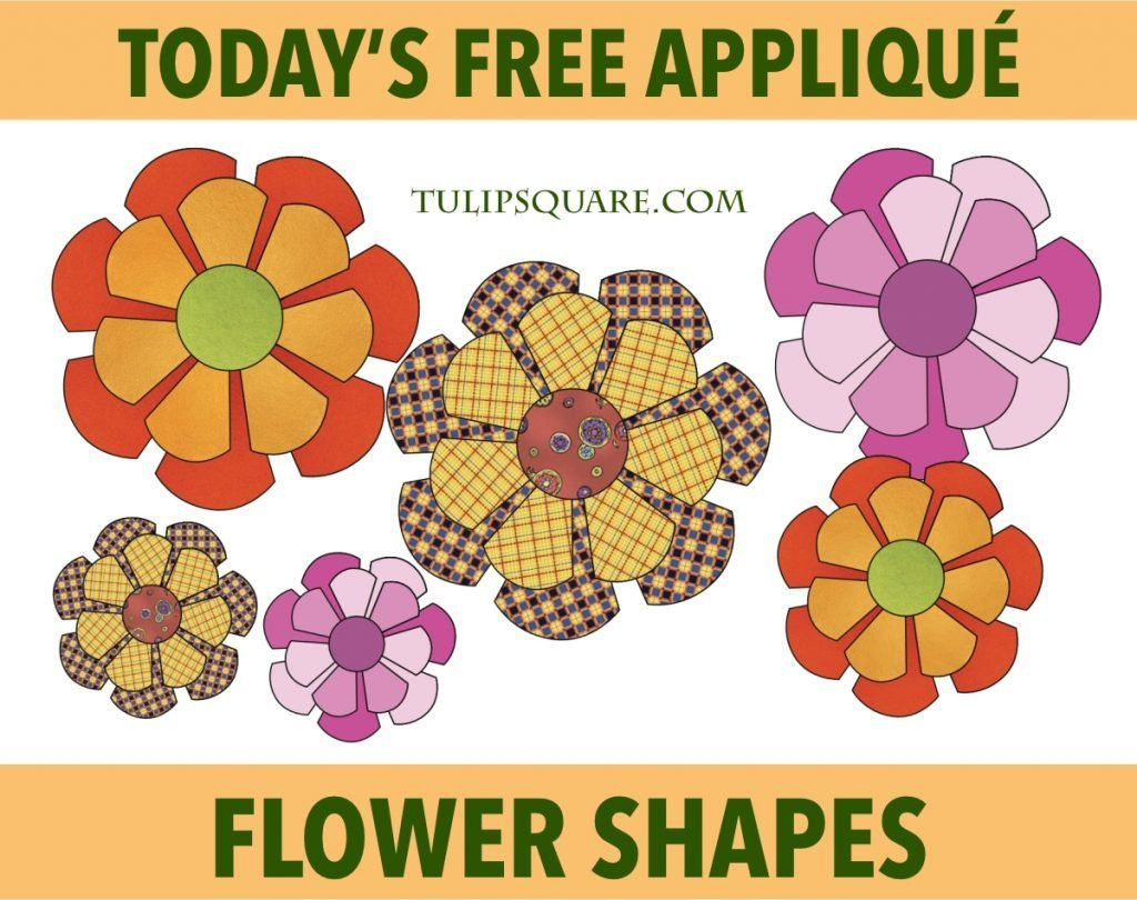 Free Appliqué Pattern - Flower Shapes - TulipSquare