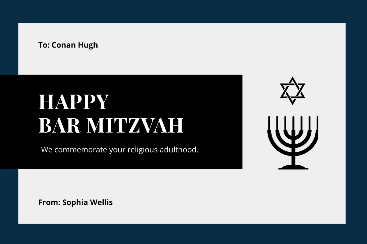 Free Bar Mitzvah Card Templates, Editable and Printable