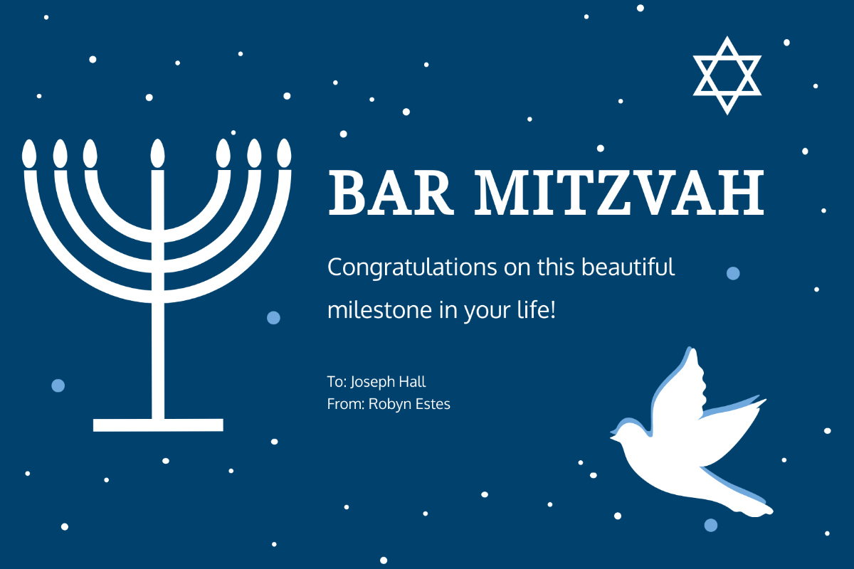 Free Bar Mitzvah Card Templates, Editable and Printable
