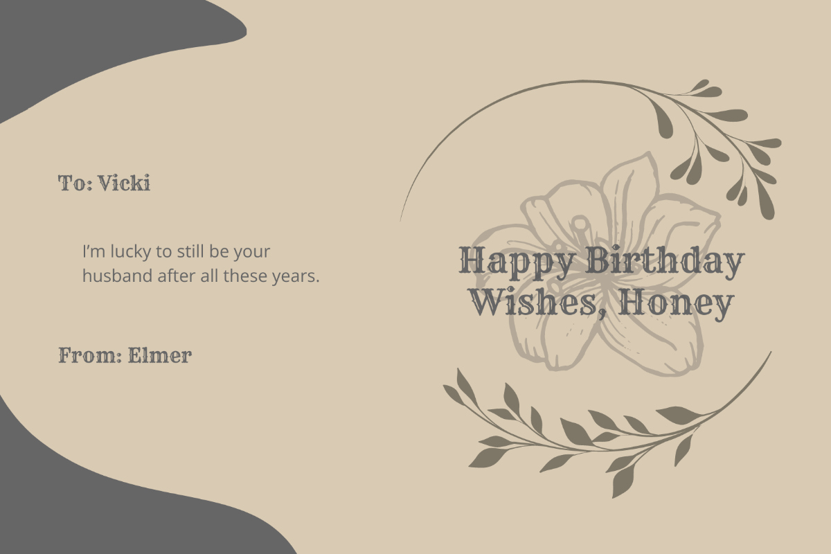 Free Birthday Card for Wife Templates, Editable and Printable