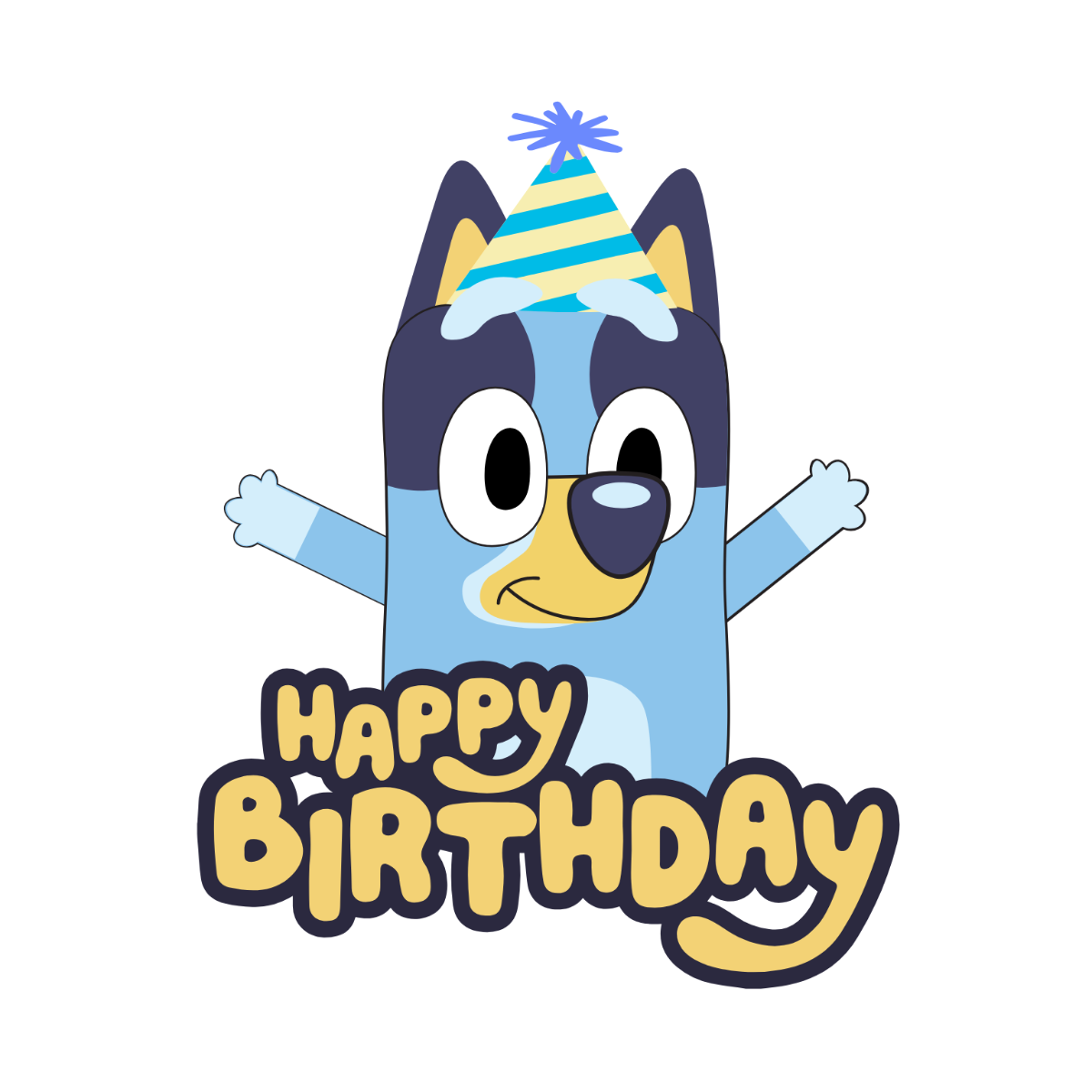 Free Bluey Birthday Clipart Template to Edit Online