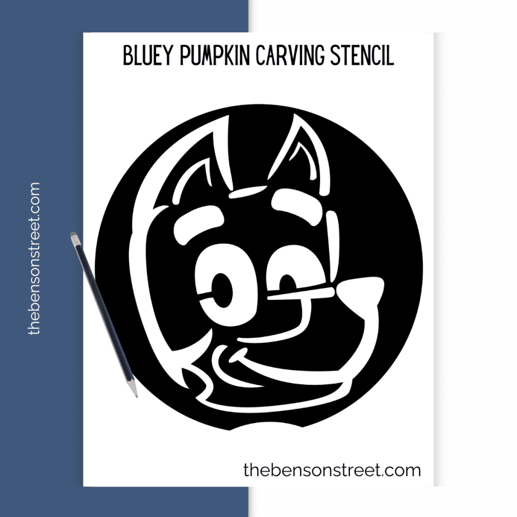 Free Bluey Pumpkin Stencil Printable: Carving Template - The
