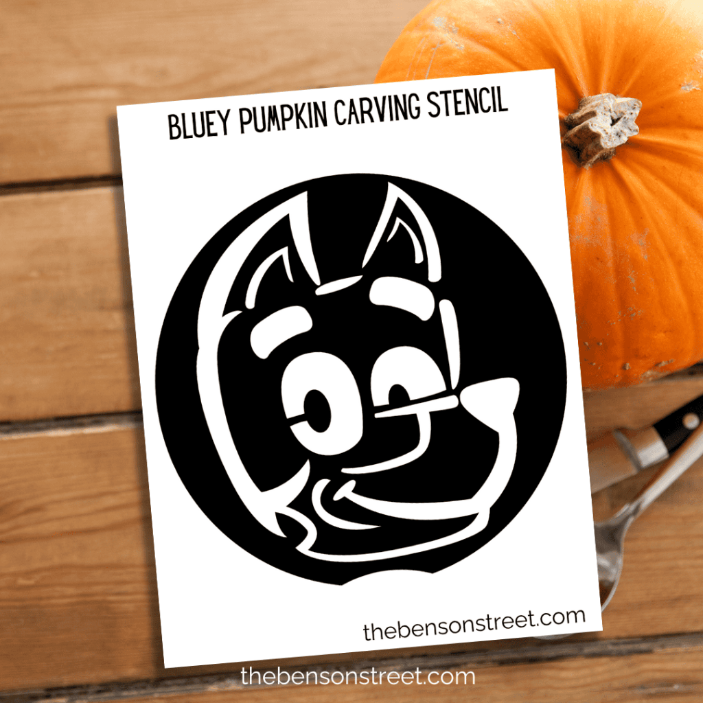Free Bluey Pumpkin Stencil Printable: Carving Template - The
