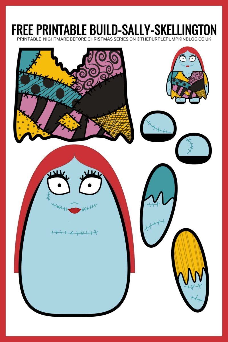 Free Build Sally Skellington Printable for Halloween
