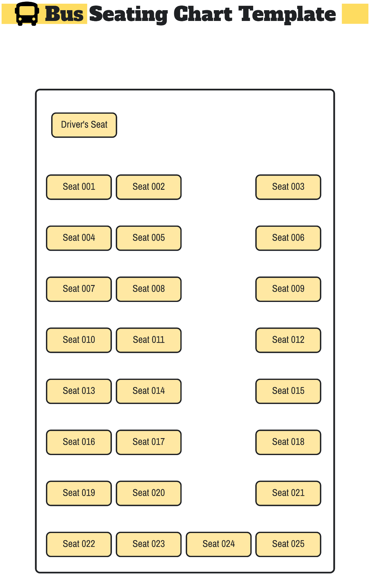Free Bus Seating Chart Template to Edit Online