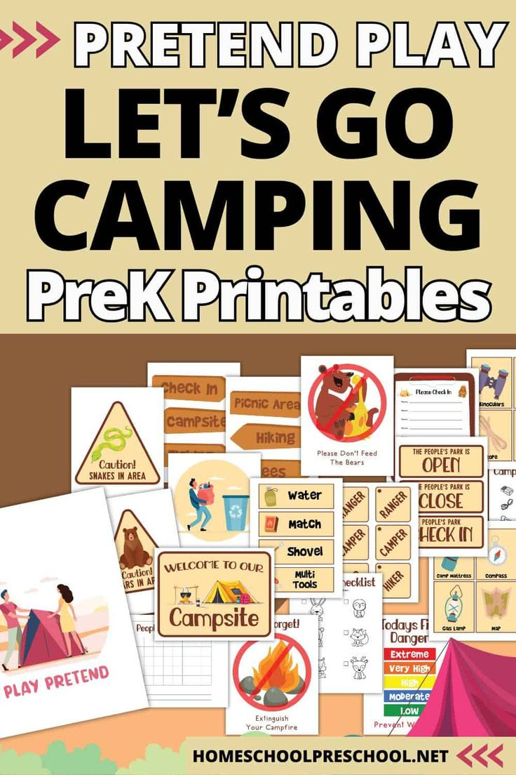 Free Camping Pretend Play Printables! Spark Imagination ️
