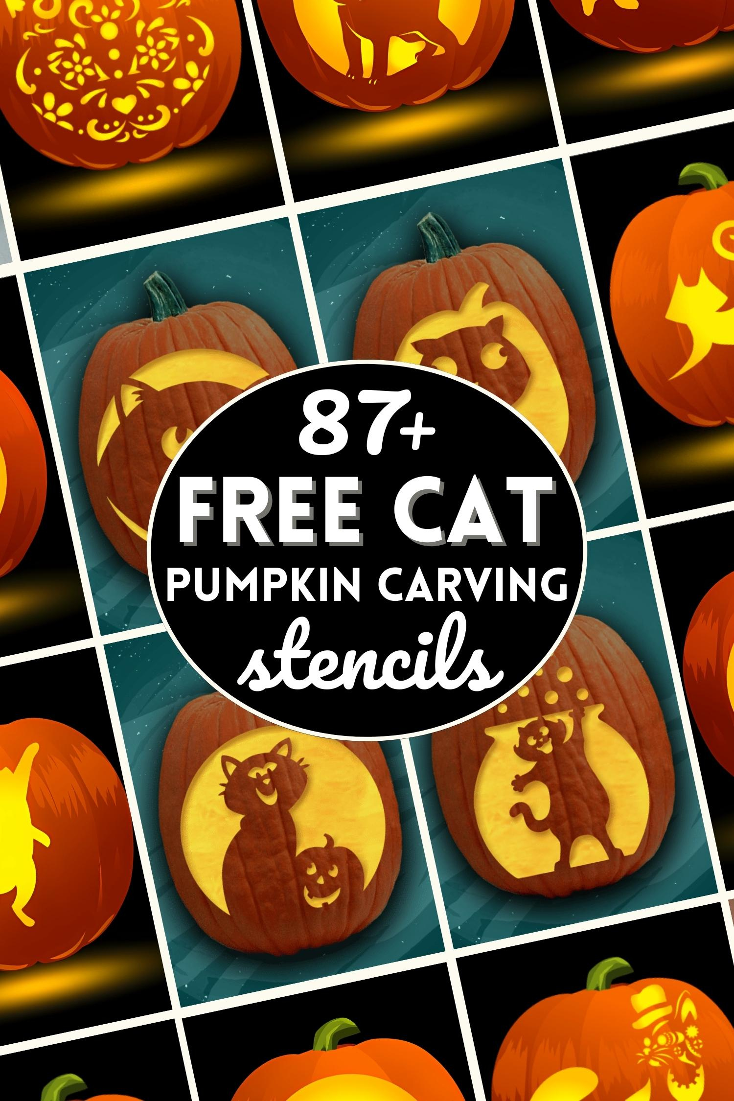 Free Cat Pumpkin Carving Patterns Pumpkin Cat Stencils Free