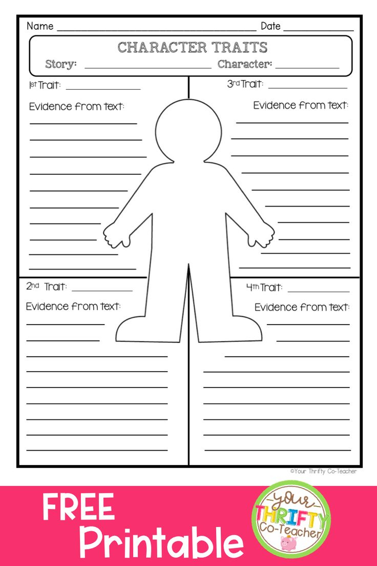 FREE Character Traits Worksheet