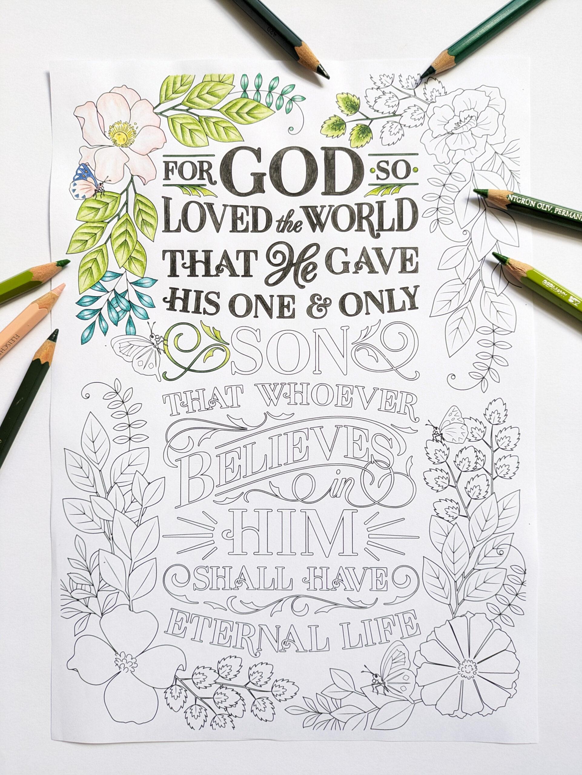 Free Christian Printable Coloring Page  John : – Lacewing