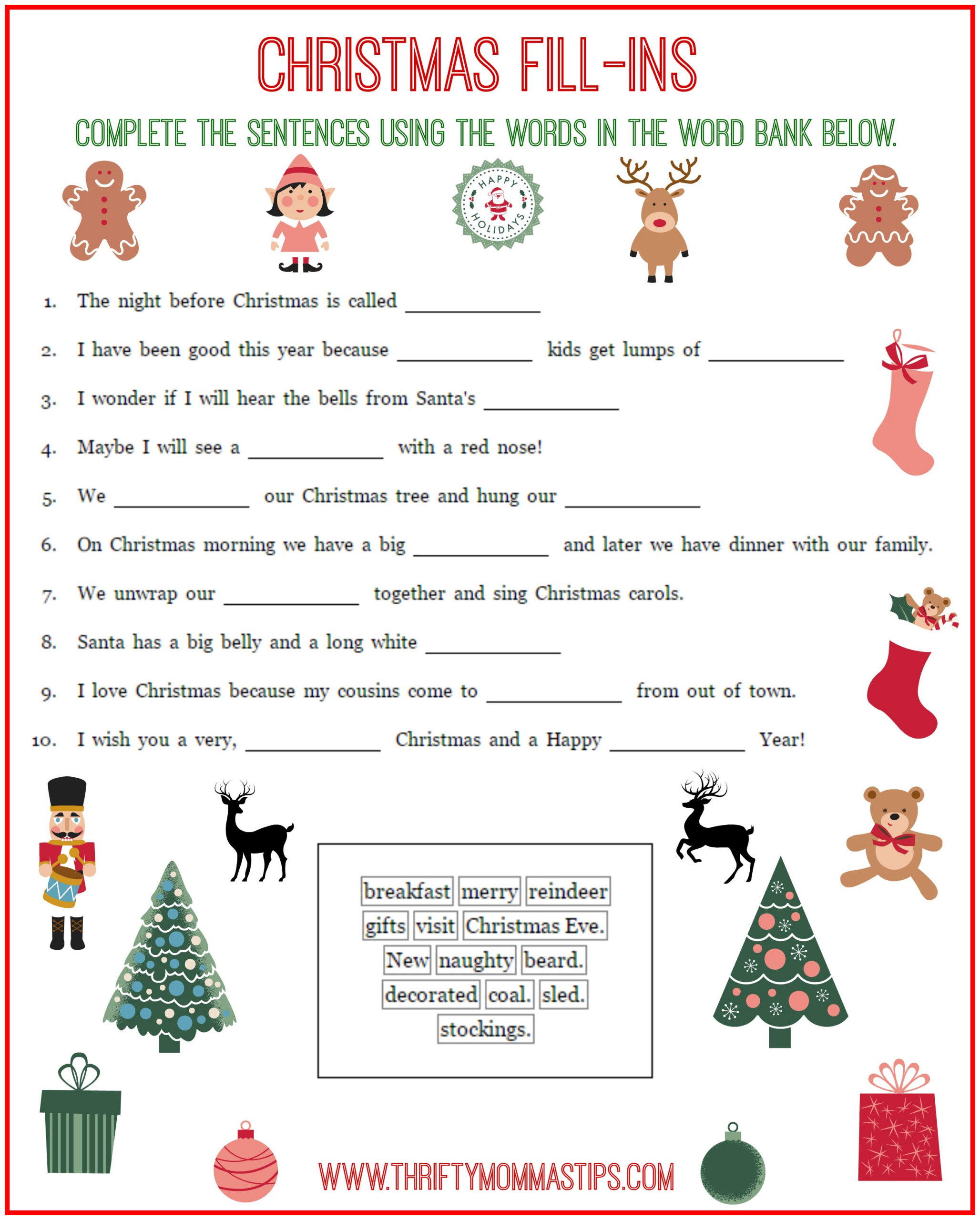 Free Christmas Fill Ins Printable — Thrifty Mommas Tips Free Christmas Fill Ins Printable — Thrifty Mommas Tips