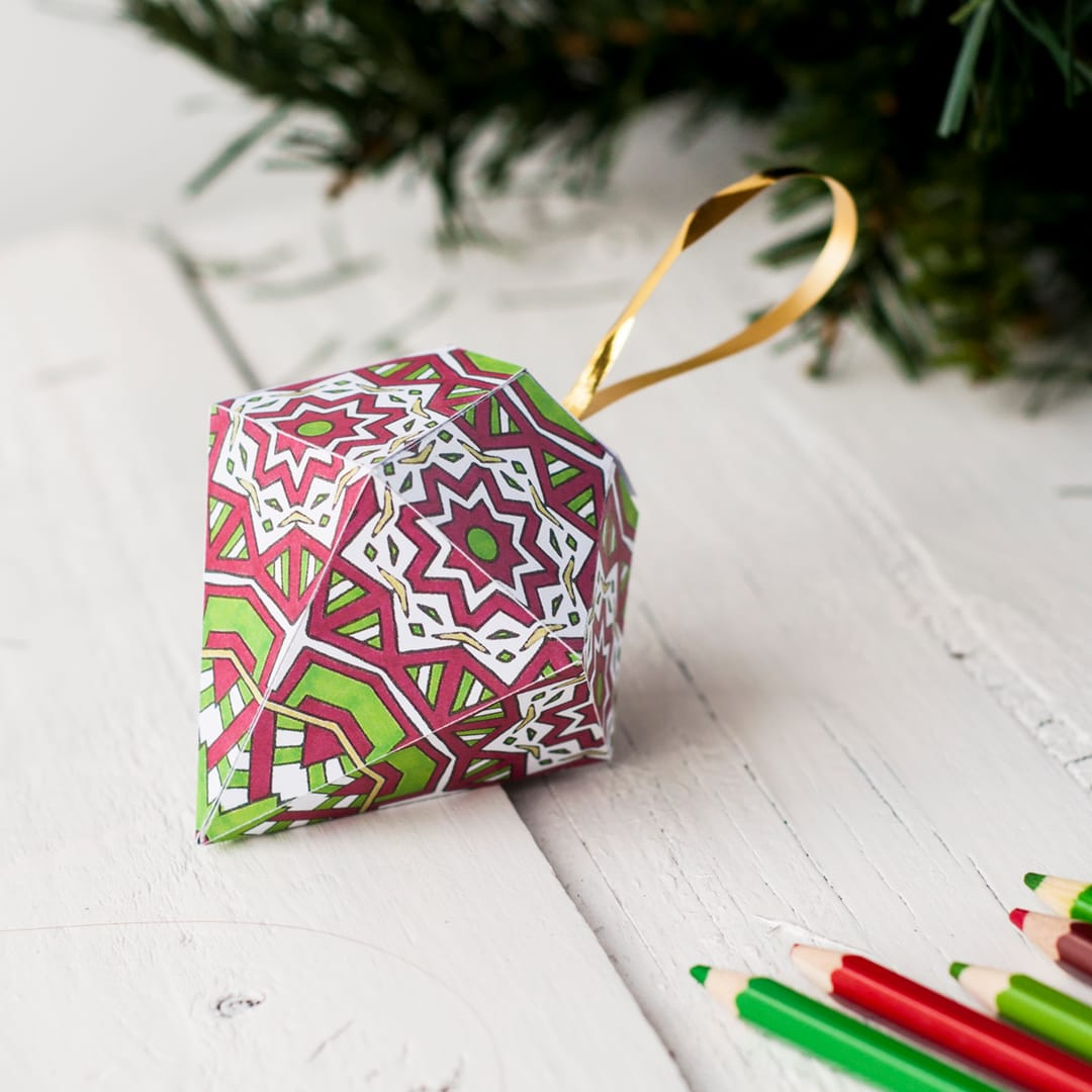 Free Christmas Ornament Template - Sarah Renae Clark - Coloring