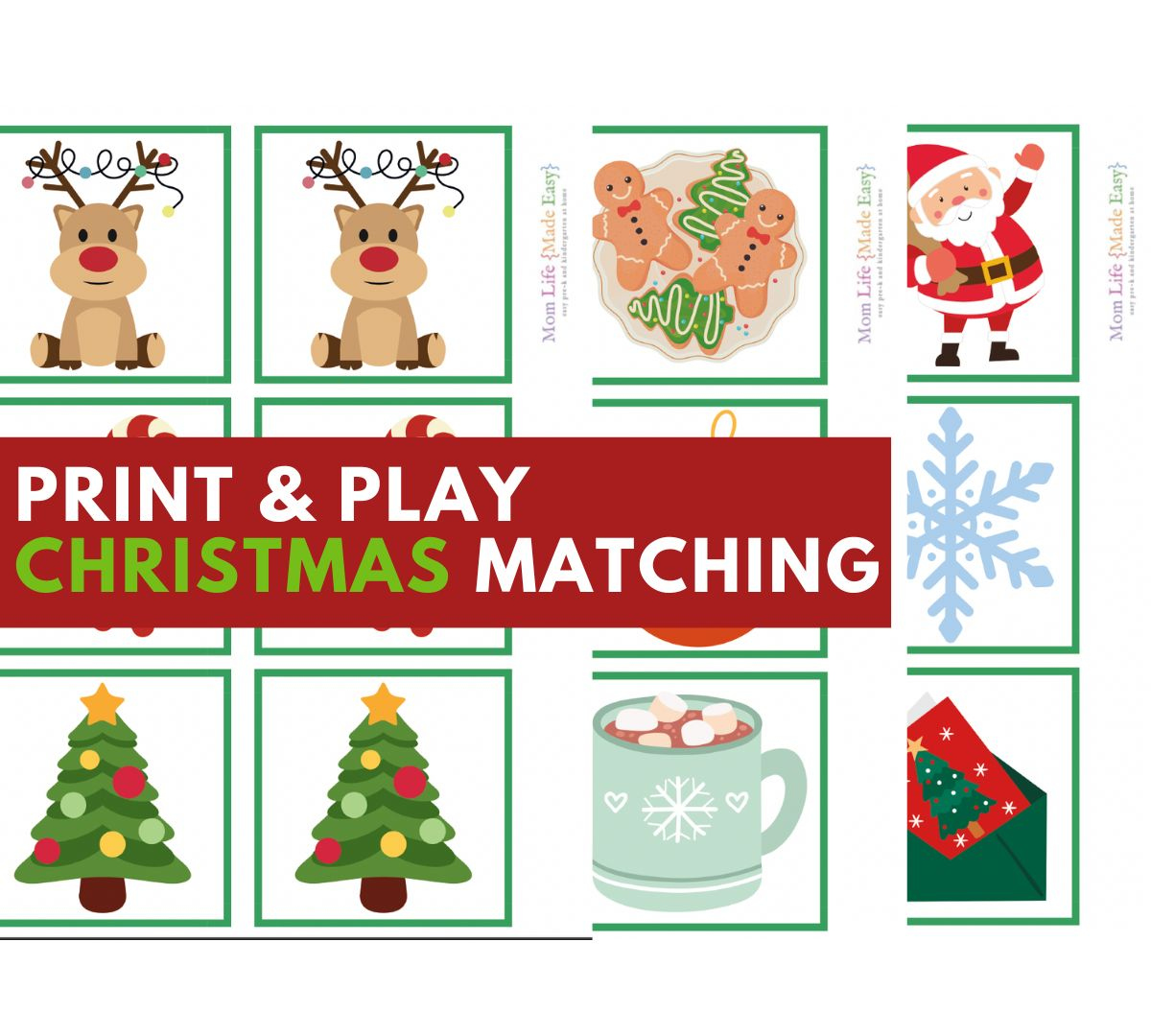 Free Christmas Printable Matching Game - Mom Life Made Easy Free Christmas Printable Matching Game - Mom Life Made Easy