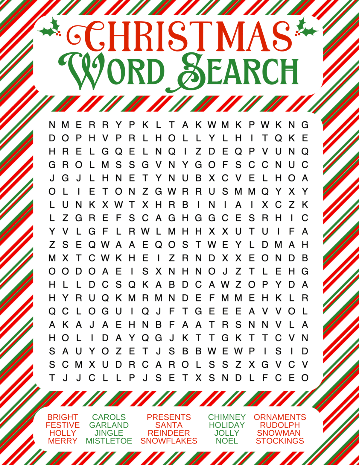 Free Christmas Word Search Printables for Kids and Adults