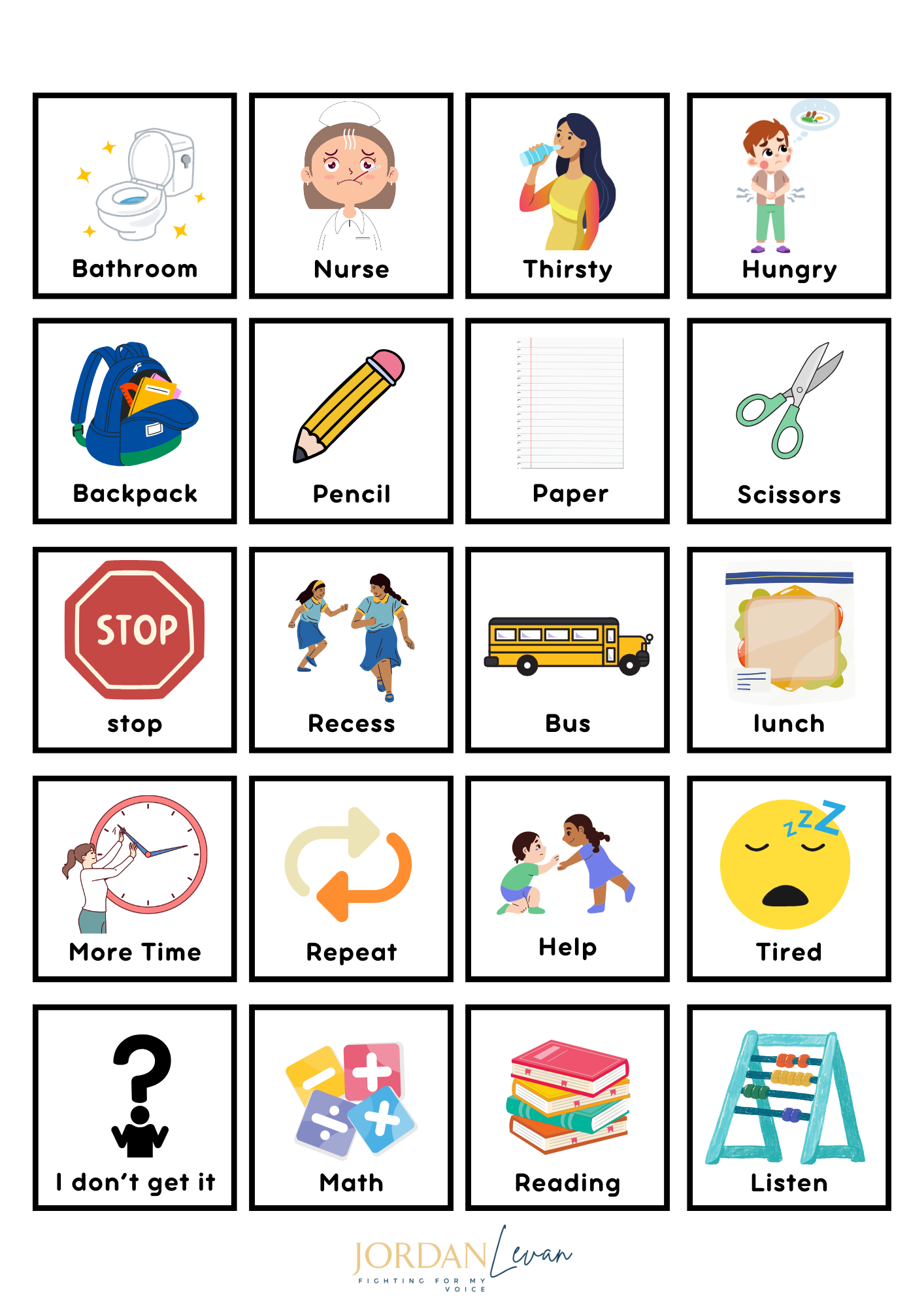 Free Classroom Communication Board