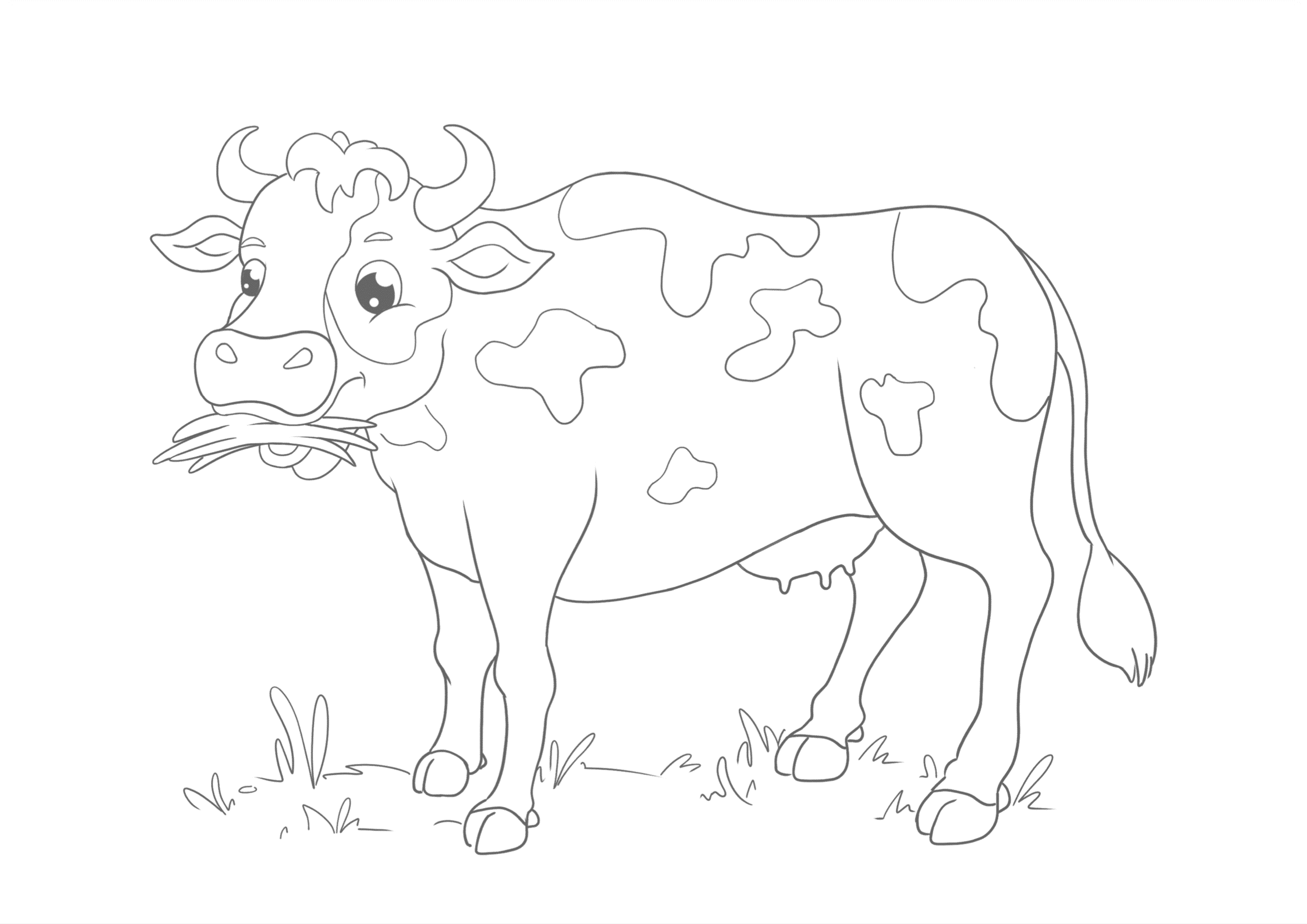 Free cow printable for kids to draw paint color - Nilo Toys