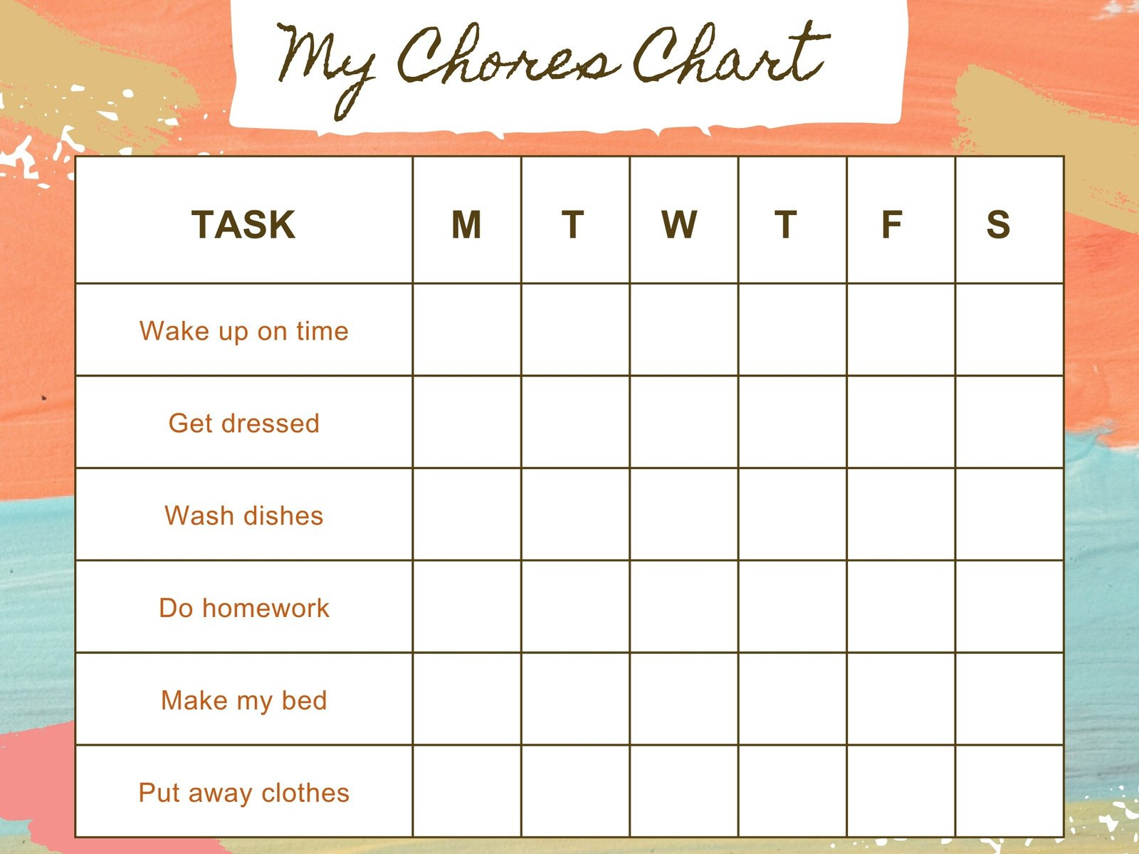 Free customizable chore chart templates to print Canva Free customizable chore chart templates to print Canva