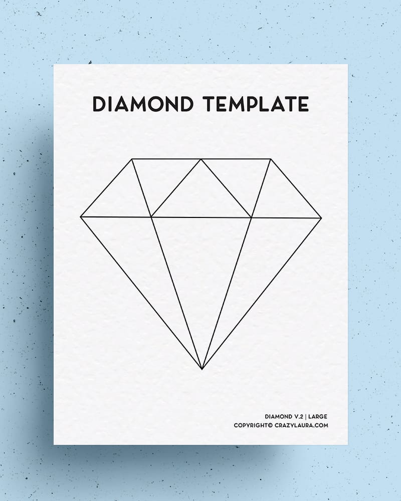 Free Diamond Template & Outline Printable Sheets - Crazy Laura