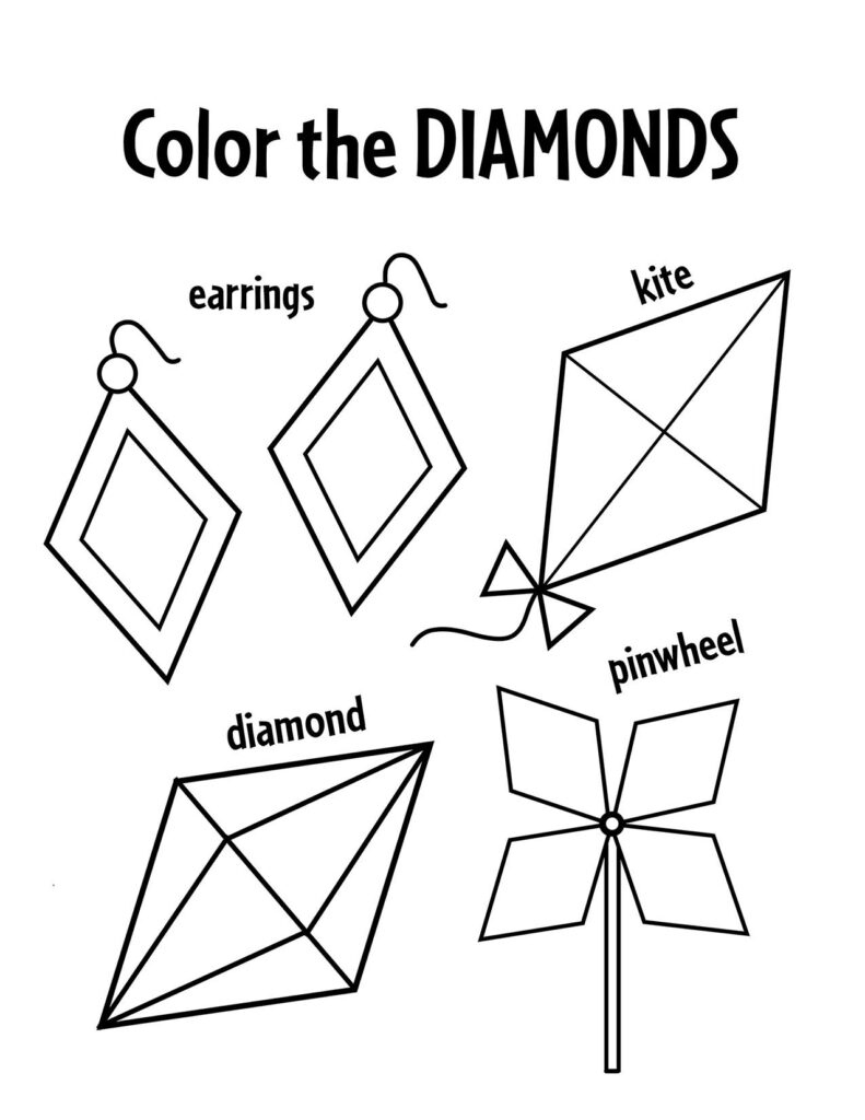 Free Diamond Worksheets for Preschool ⋆ The Hollydog Blog