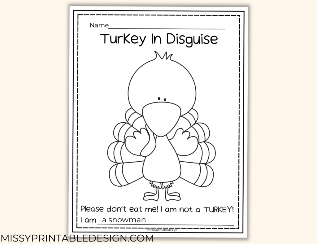 Free Disguise A Turkey Printable - Missy Printable Design - Fun