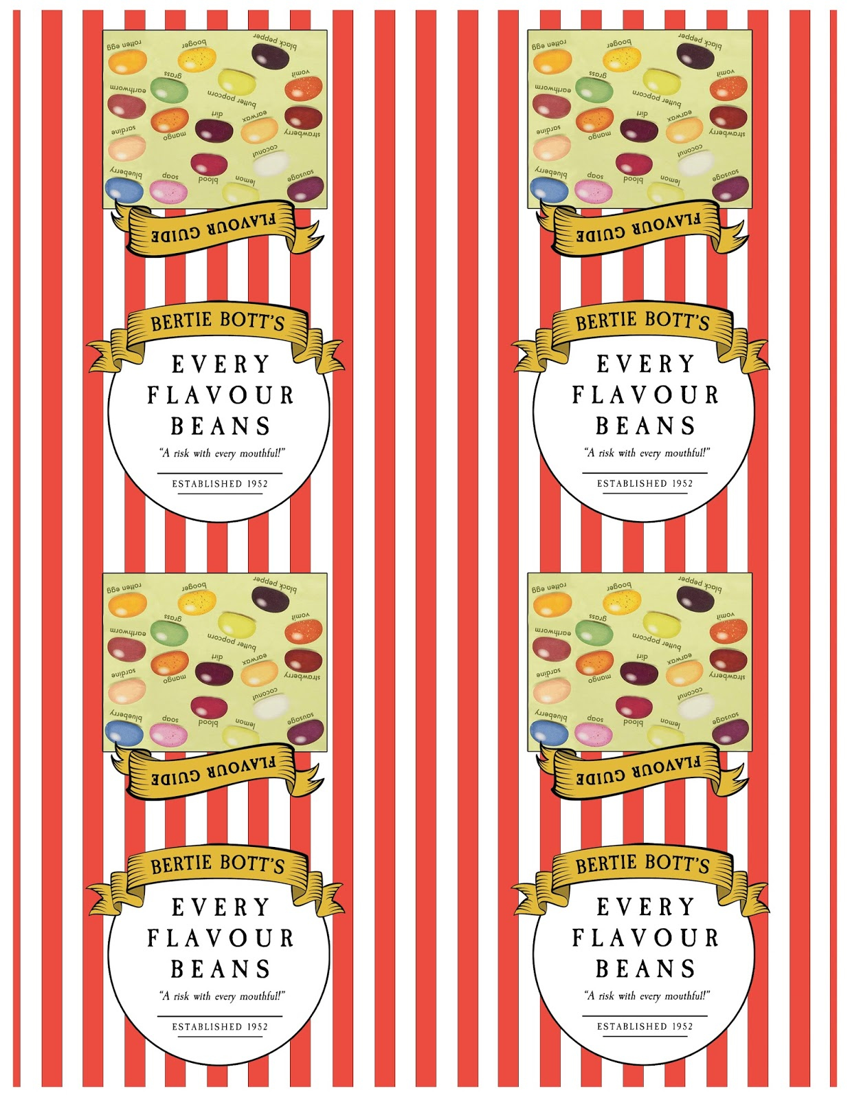 FREE downloadable label for Bertie Bott FREE downloadable label for Bertie Bott