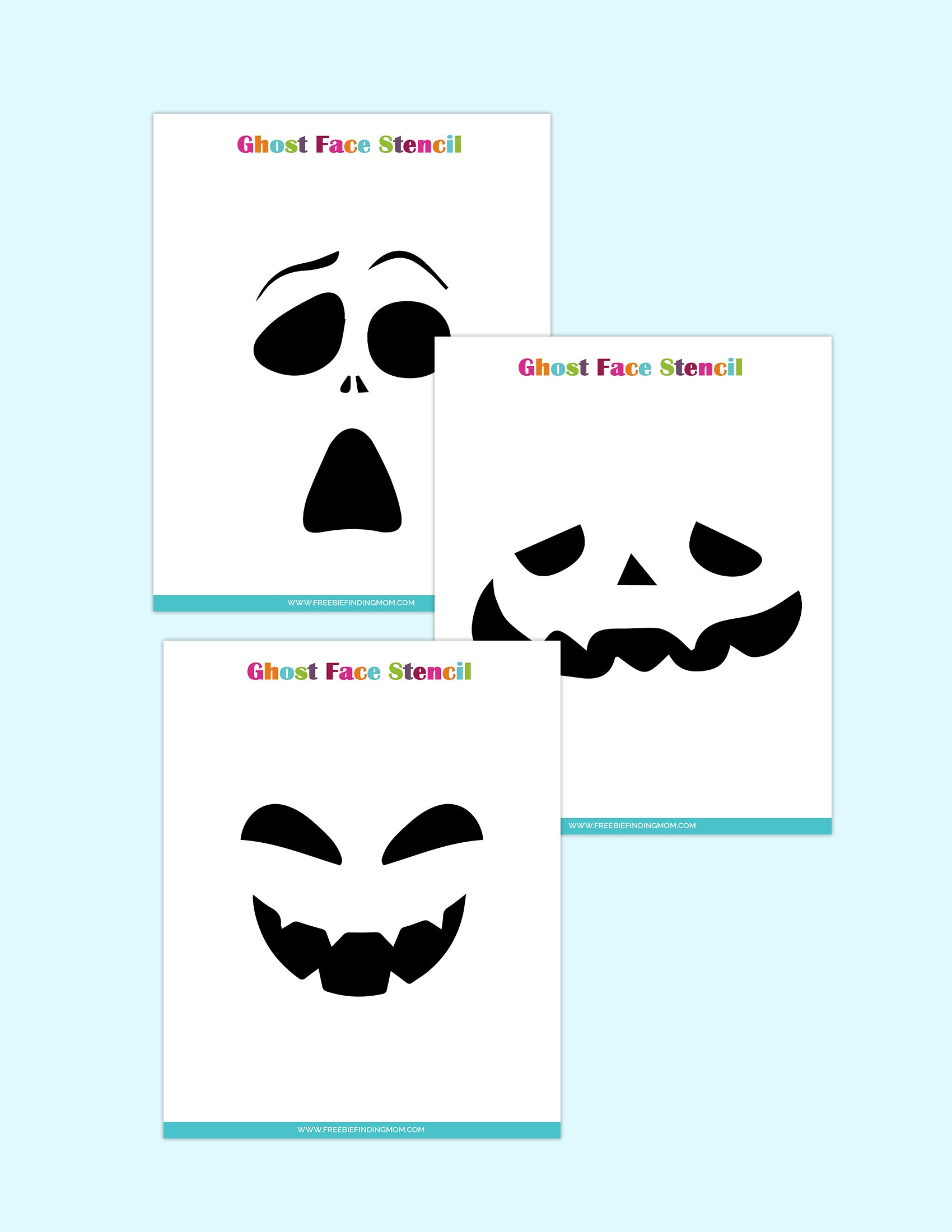 Free Downloadable Stencils: Ghost Face Pumpkin for Carving