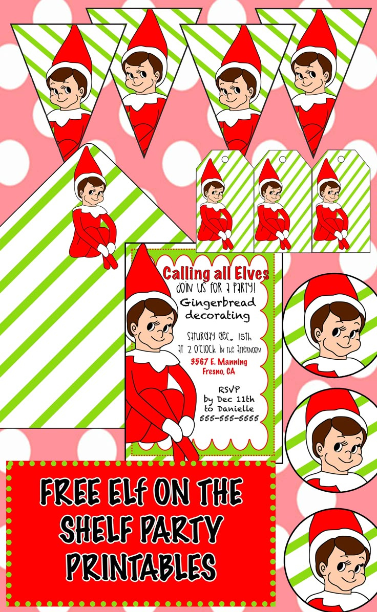 FREE Elf on the Shelf Printable Christmas Party Files