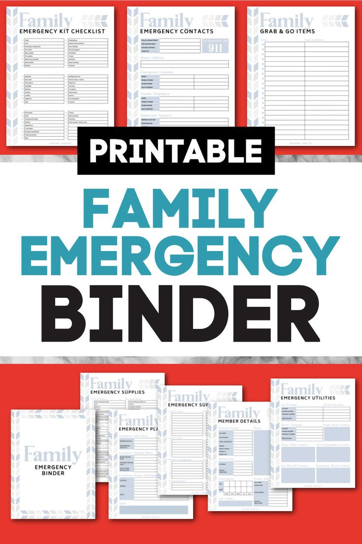 FREE Emergency Binder with Printables to Help Prepare