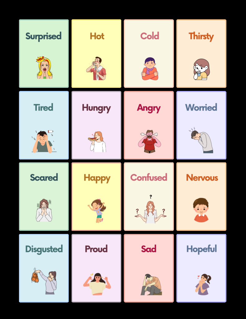 Free Emotions Flashcards for Autism and Speech Therapy  AutisticHub