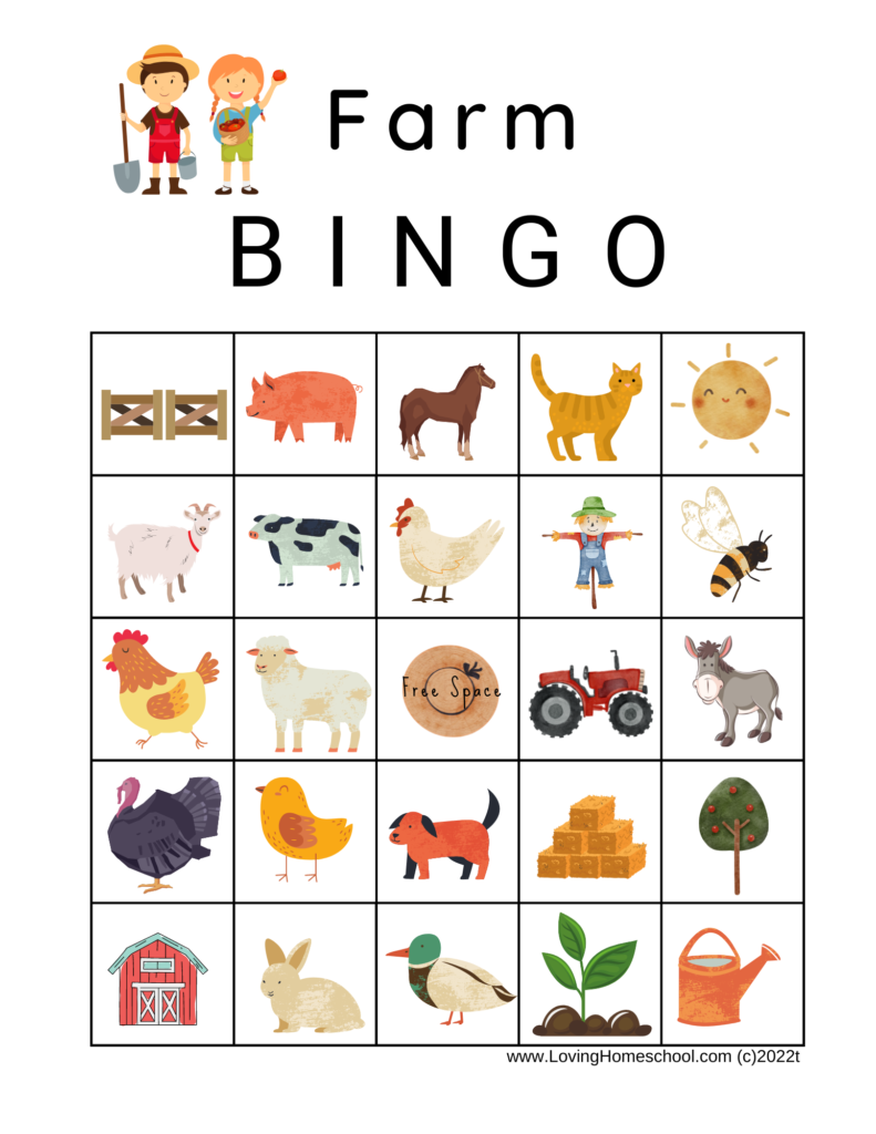 Free Farm BINGO Printables - LovingHomeschool Free Farm BINGO Printables - LovingHomeschool