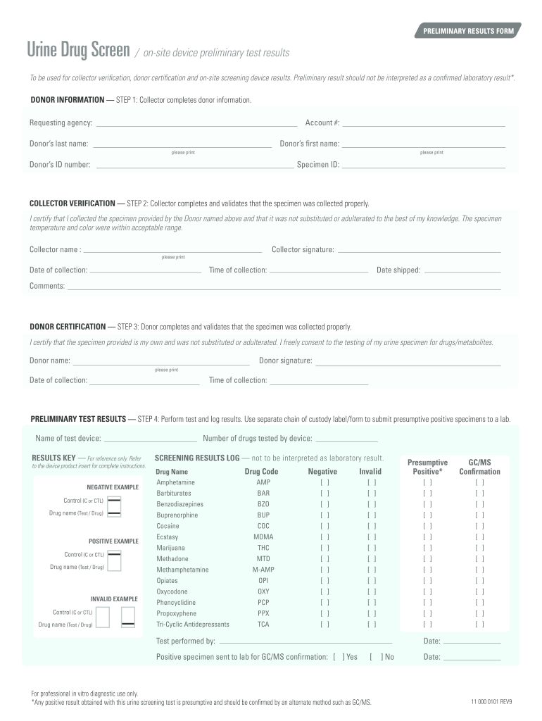Free fillable drug test results: Fill out & sign online  DocHub