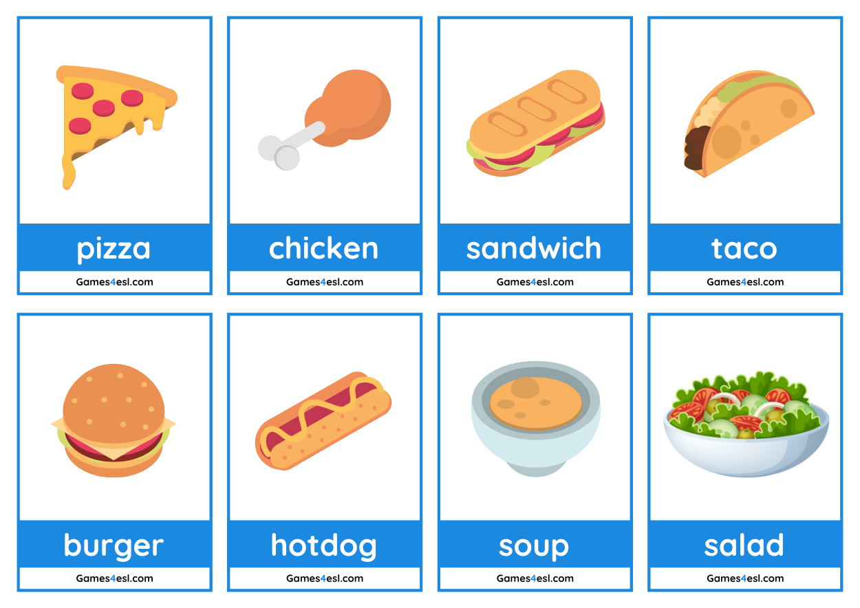 Free Food Flashcards For Beginner ESL Lessons  Gamesesl