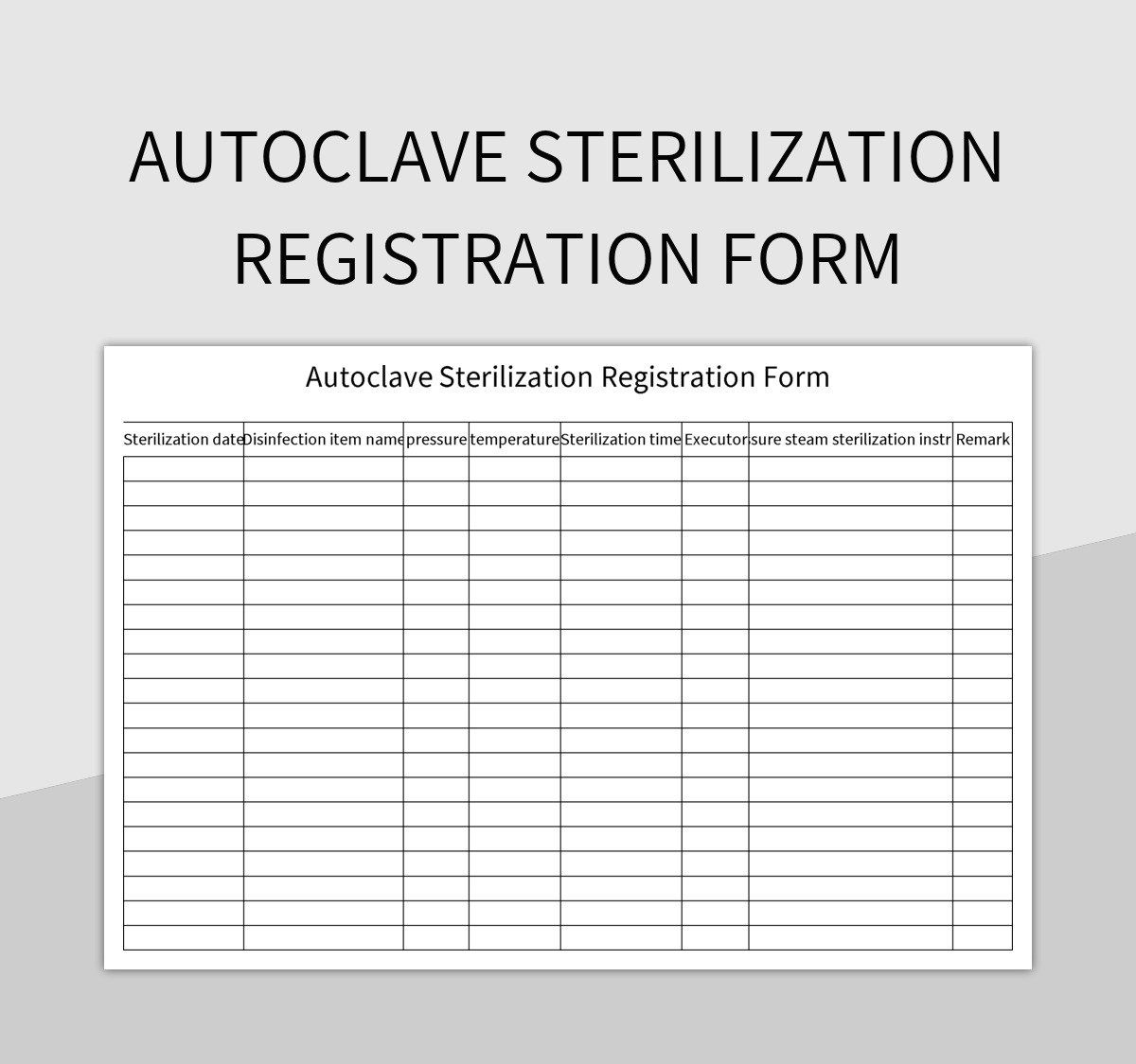Free Free Printable Autoclave Sterilization Log Sheet Templates