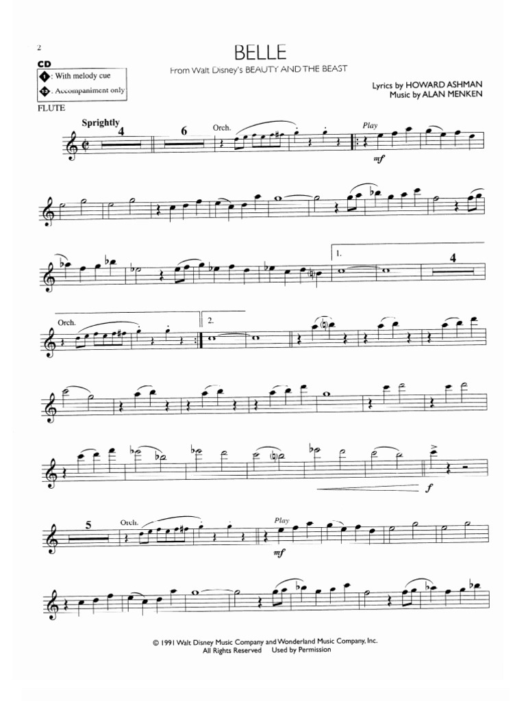 Free free printable flute sheet music disney, Download Free free