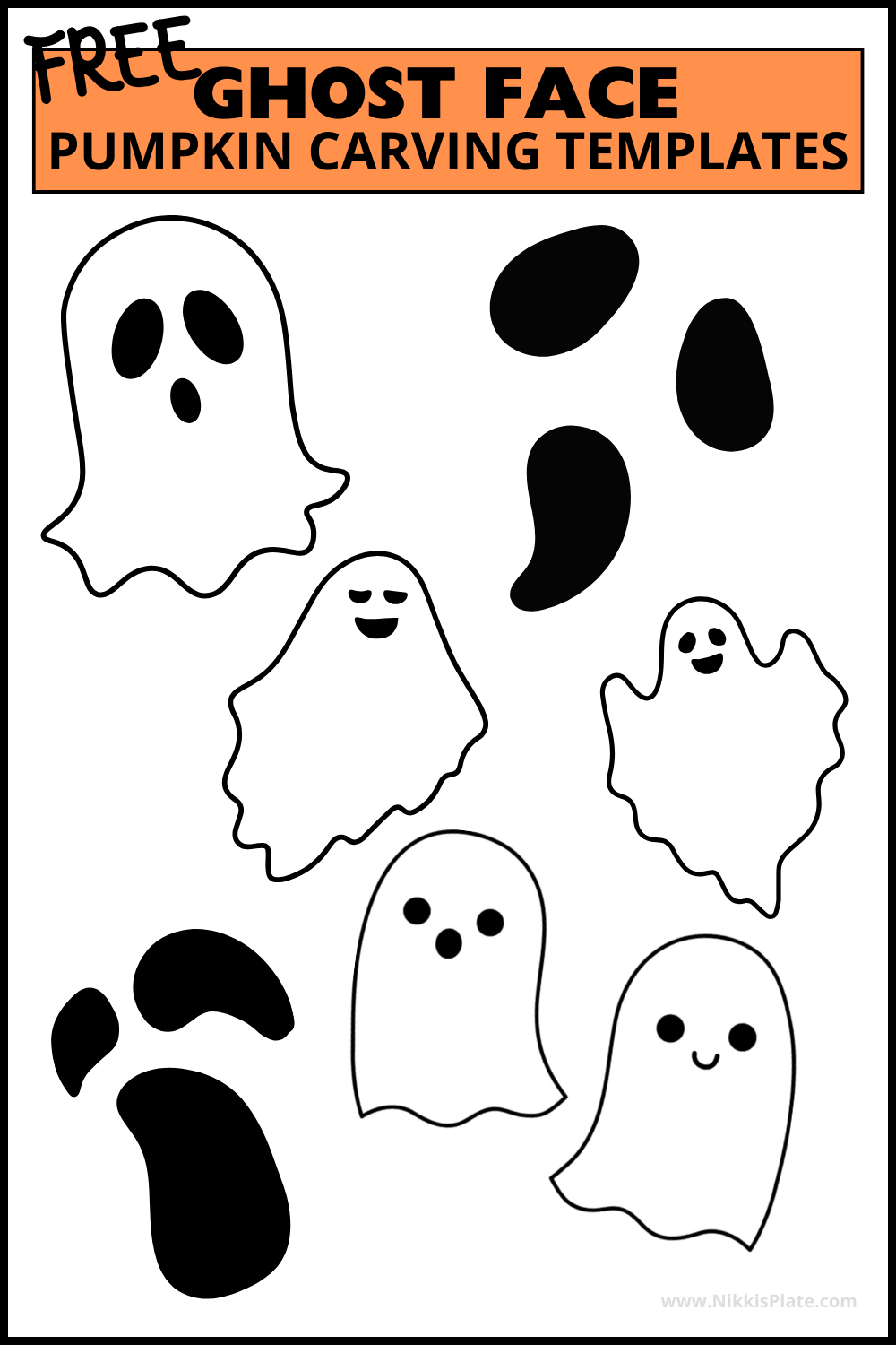 FREE Ghost Face Pumpkin Carving Templates (Printables) - NP