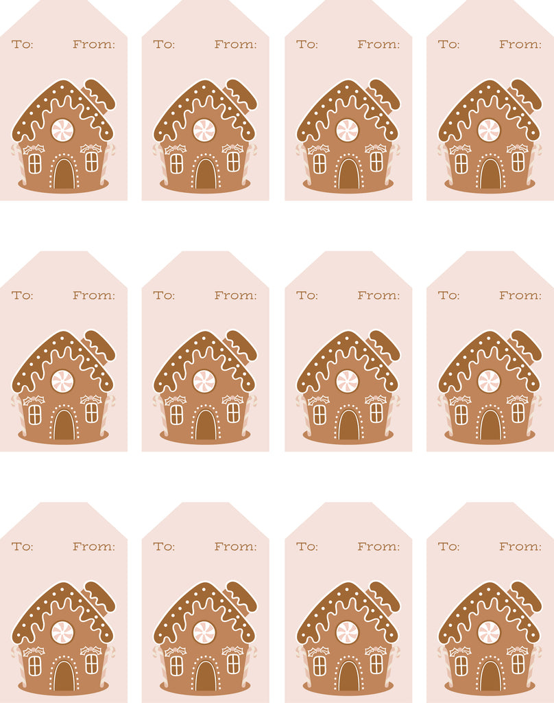FREE Gingerbread House Printable Gift Tags-Download Only – MISS KATE