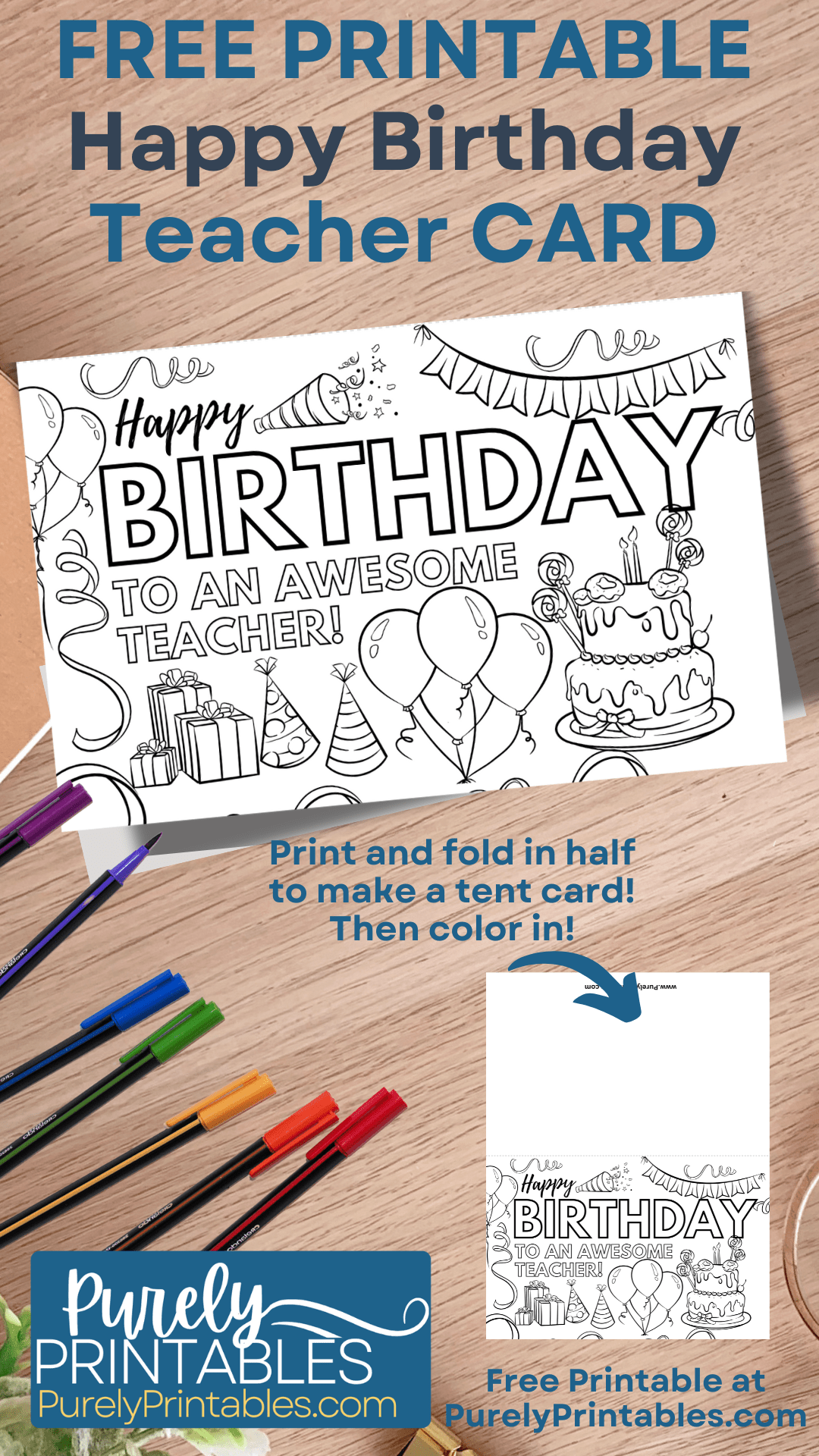 Free Happy Birthday Teacher Printable Page