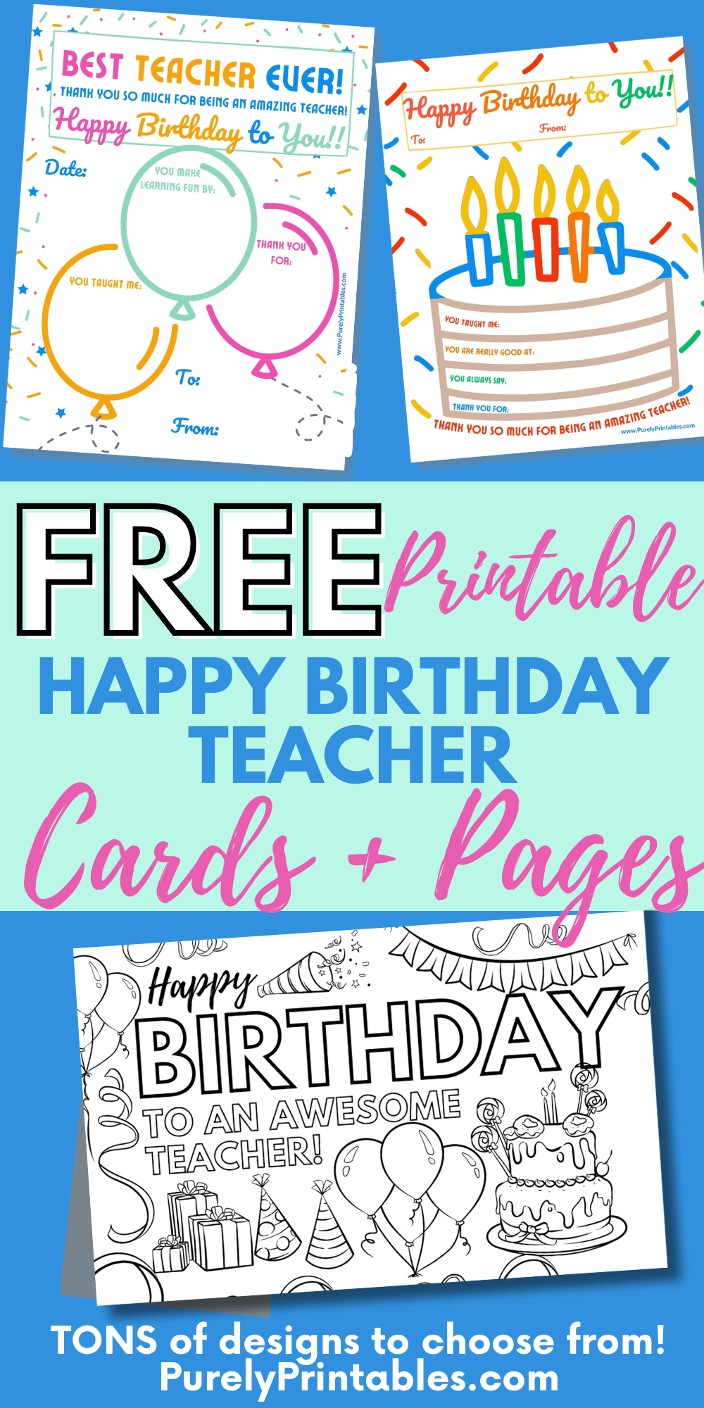 Free Happy Birthday Teacher Printable Page Free Happy Birthday Teacher Printable Page